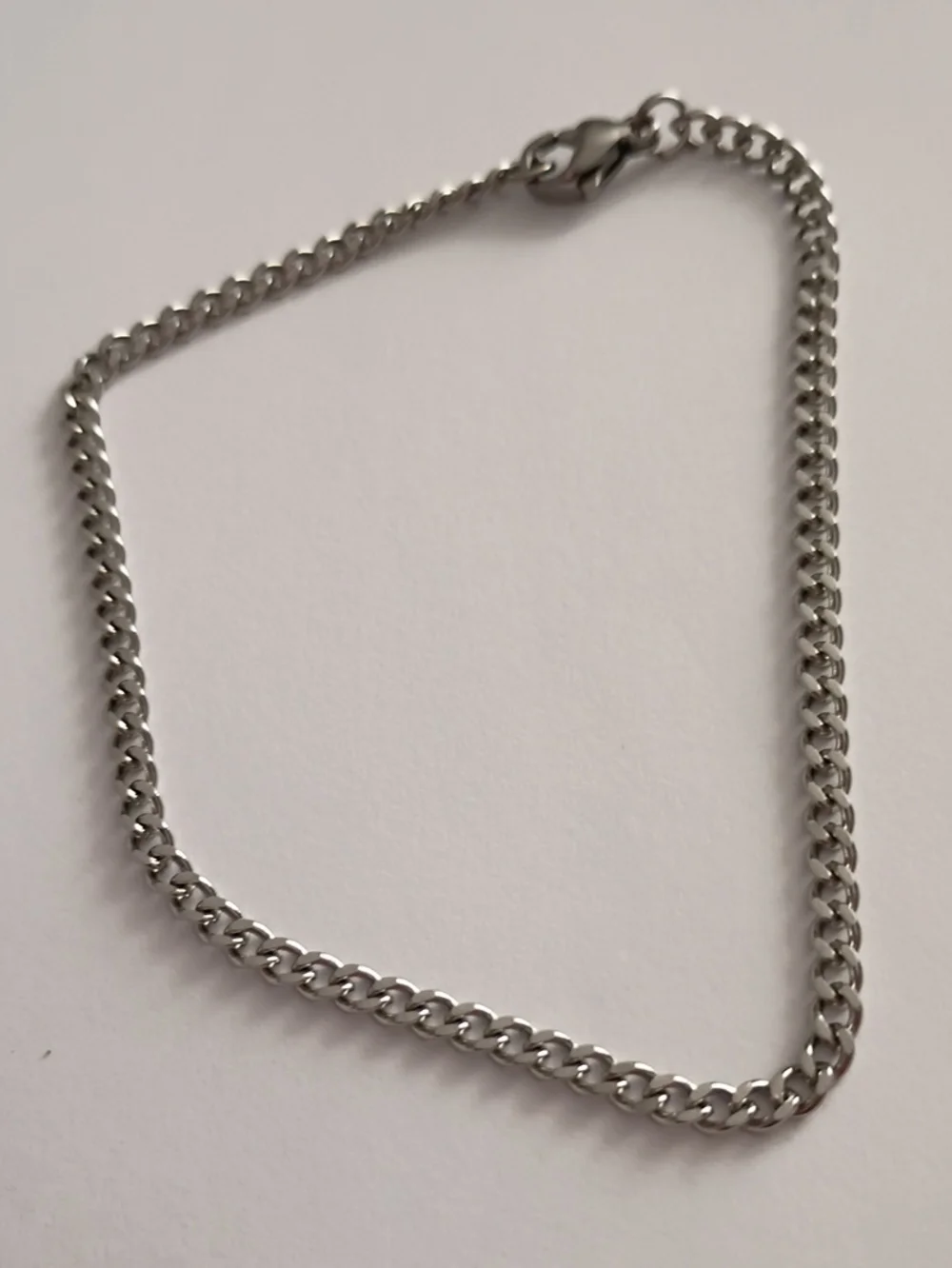 Men's Silver Chain Bracelet Classic Cuban Link